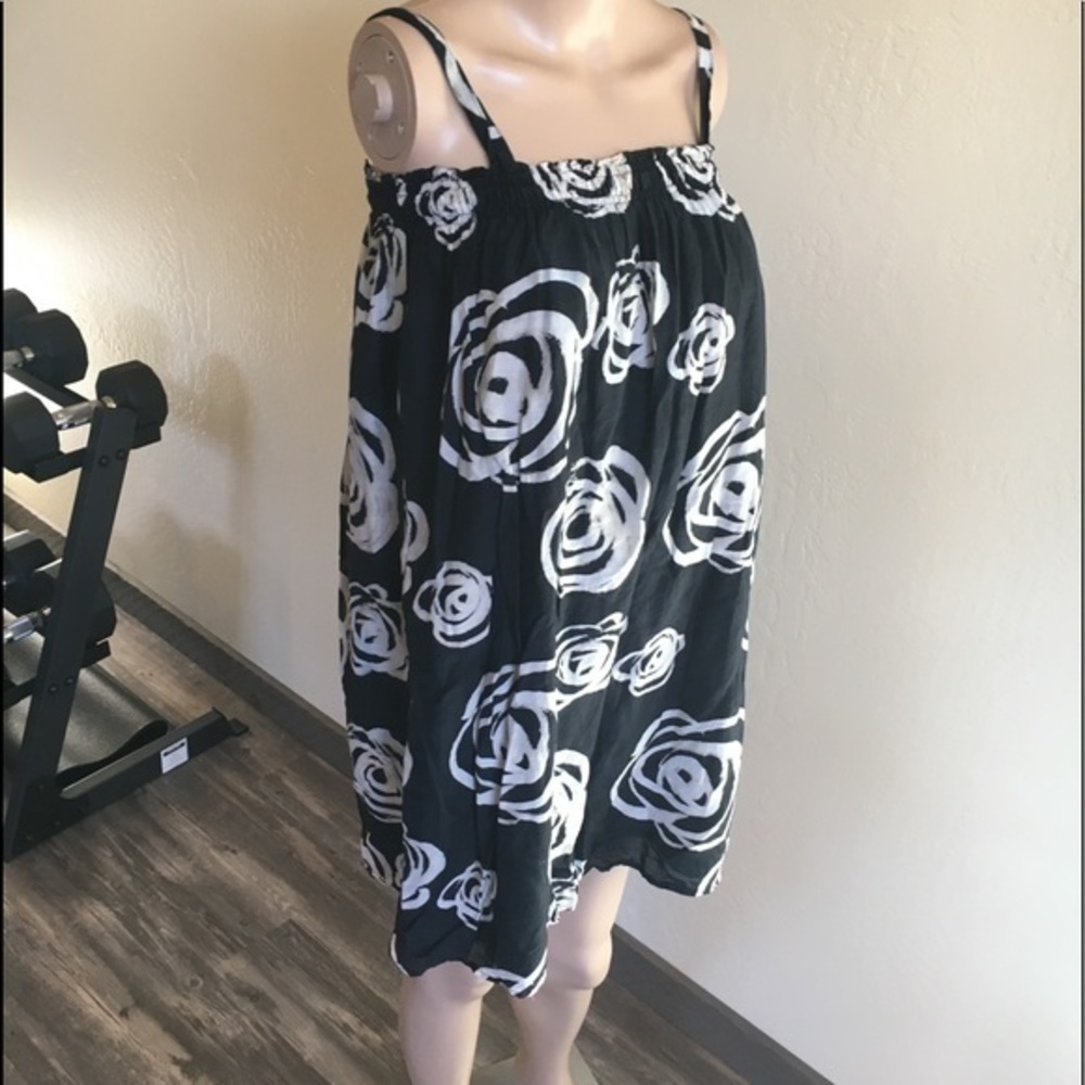 Silk blend floral tunic dress